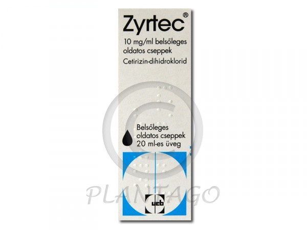 Zyrtec 10 mg/ml belsőleges  oldatos cseppek 20ml