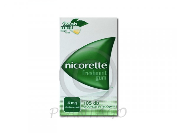 Nicorette Freshmint 4 mg gyógyszeres rágógumi 105x