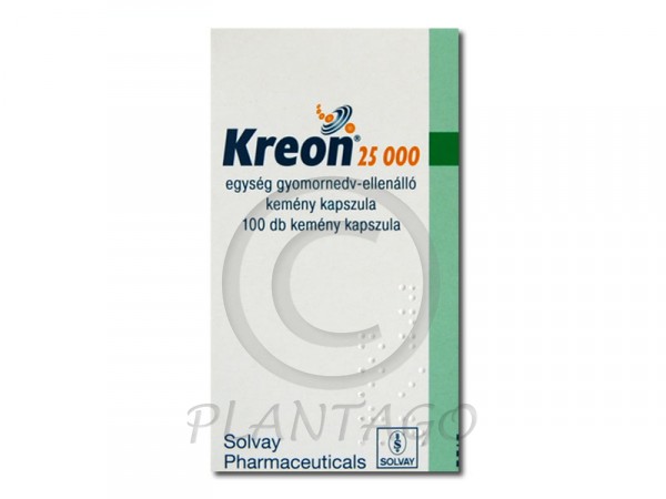 Kreon 25000 egység gyomornedv-ellenálló keménykapszula 100x