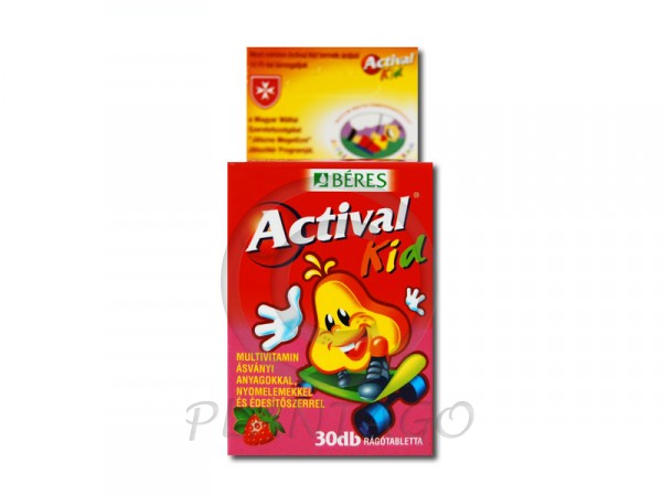 Actival Kid eper ízű rágótabletta 30x