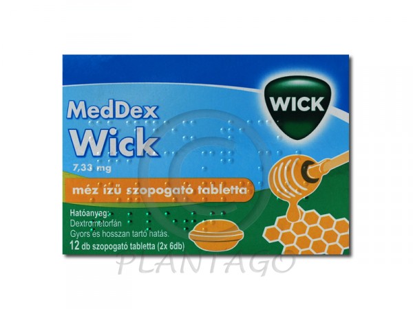 MedDex Wick 7,33mg szopogató tabletta méz ízű 12x